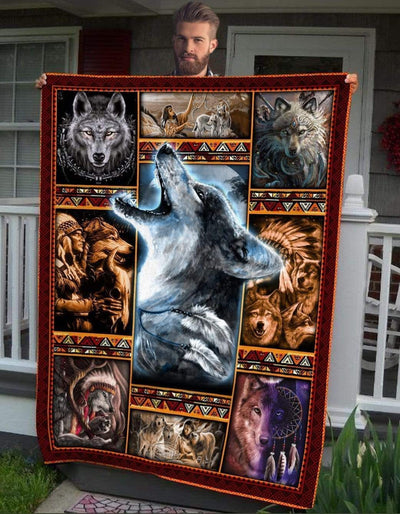 Warrior Native American Soft Fleece Blanket Gift