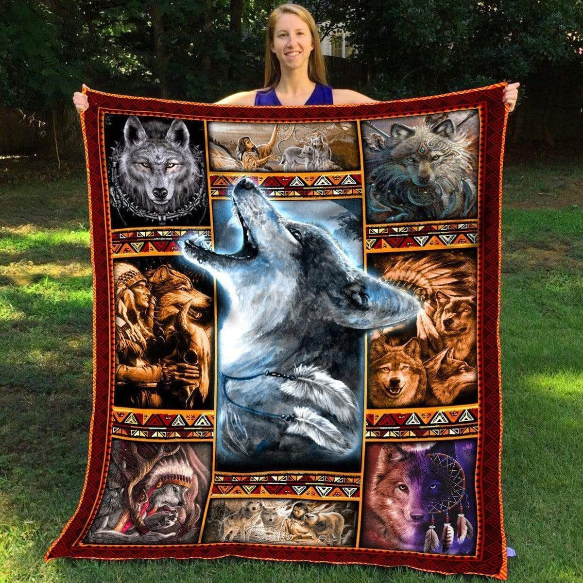 Warrior Native American Soft Fleece Blanket Gift