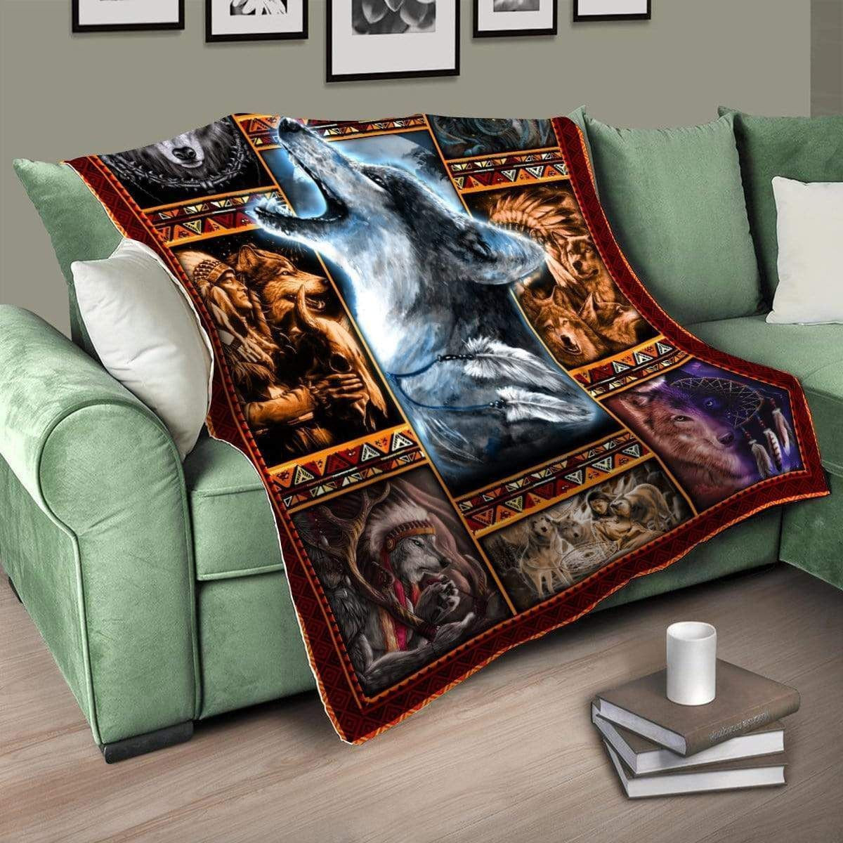 Warrior Native American Soft Fleece Blanket Gift