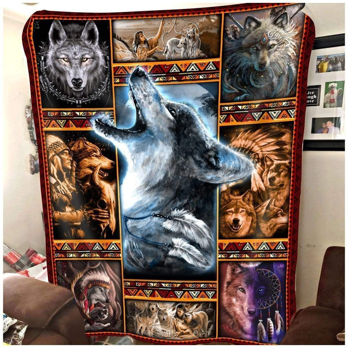 Warrior Native American Soft Fleece Blanket Gift