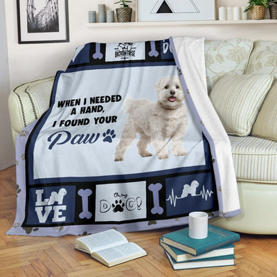 When I Needed A Hand Bichon Frise Dog Fleece Blanket