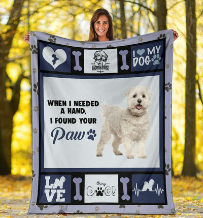 When I Needed A Hand Bichon Frise Dog Fleece Blanket