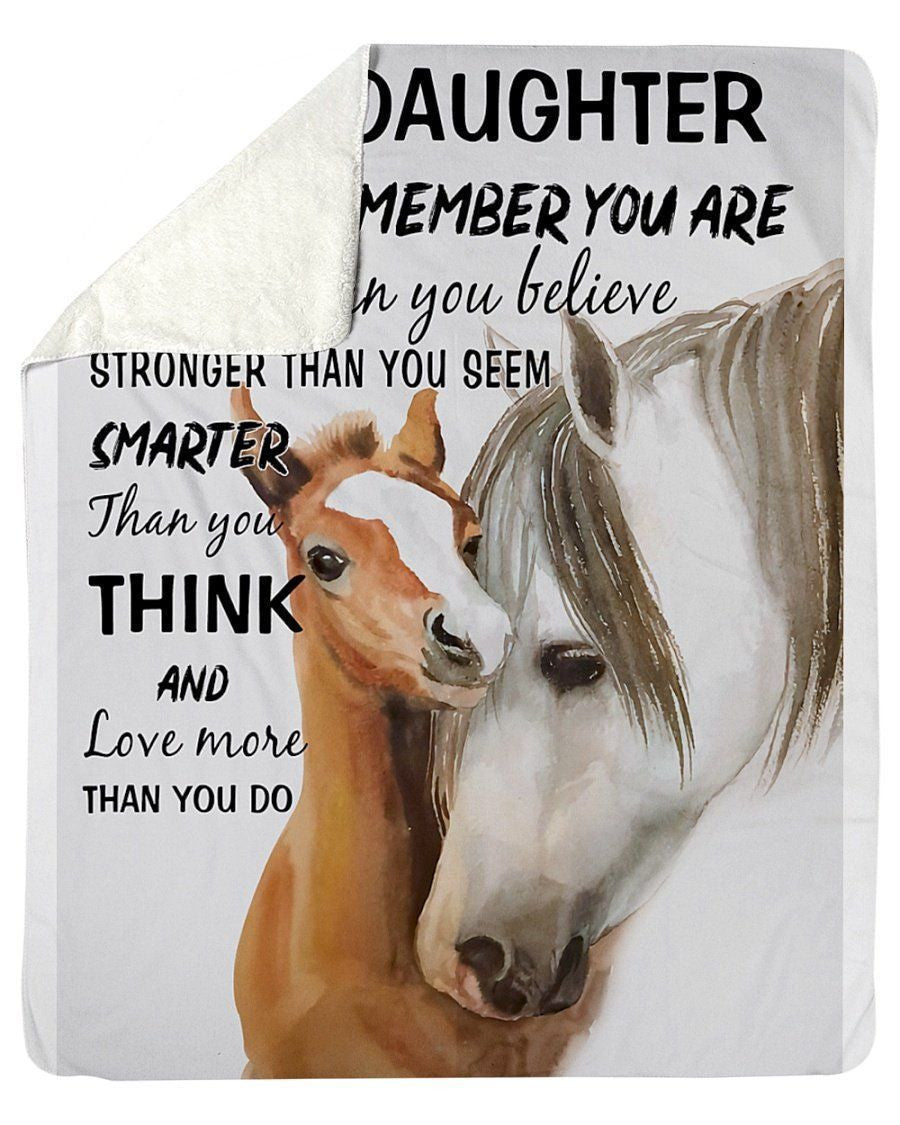 To My Daughter Love More Than You Do Horse Fleece Blanket