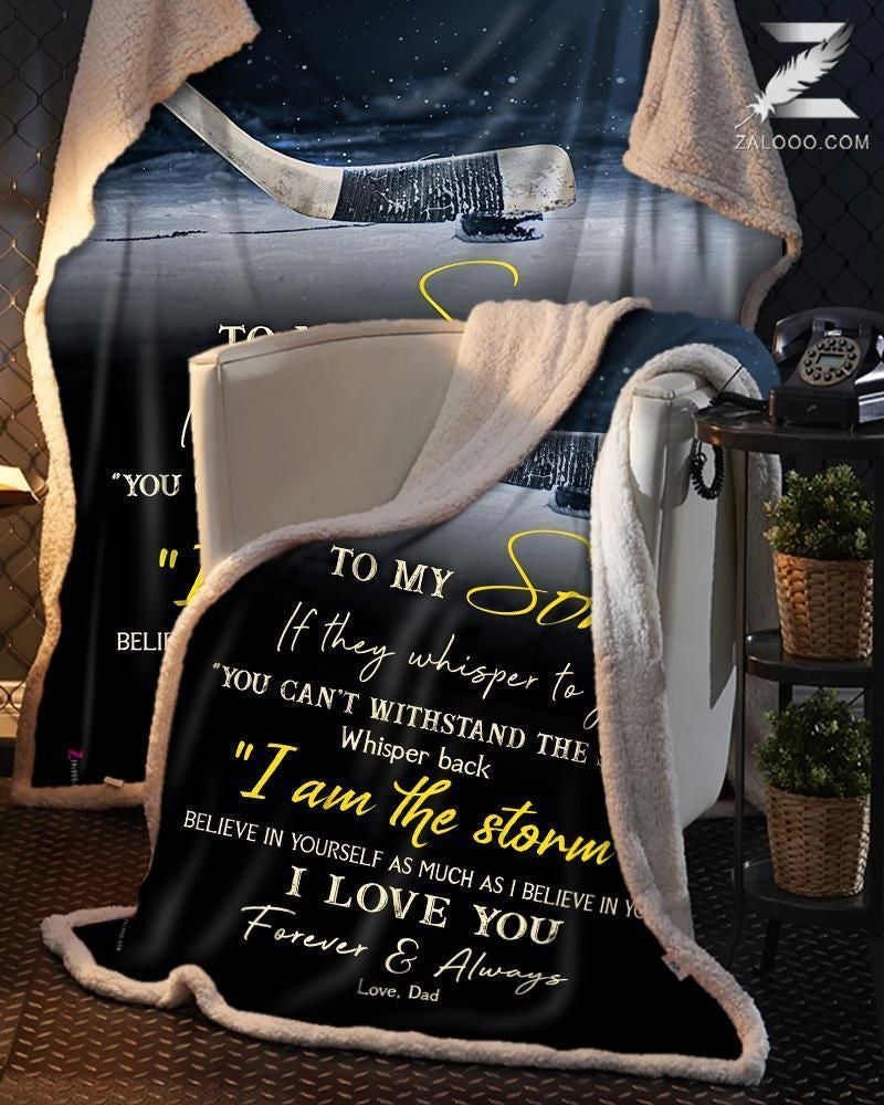 Blanket Hockey To My Son I Love You Dad