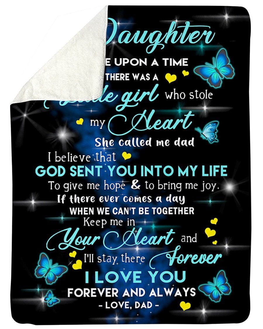 To My Daughter God Sent You Into My Life Butterfly Fleece Blanket Sherpa Blanket