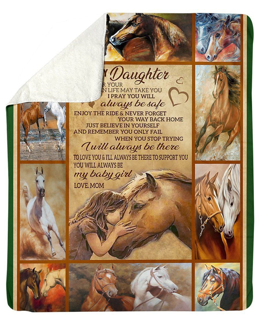 To My Daughter I Will Always Be There To Love And Support You Fleece Blanket