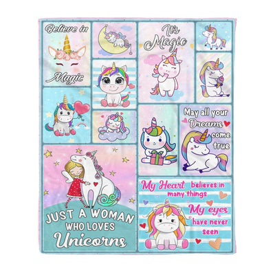 Happy Mother's Day Lovely Cartoon Unicorn Fleece Blanket Gift For Women