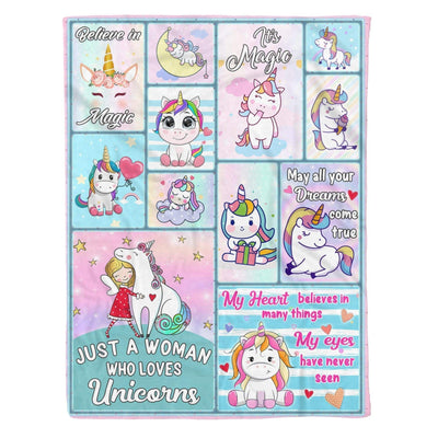 Happy Mother's Day Lovely Cartoon Unicorn Fleece Blanket Gift For Women