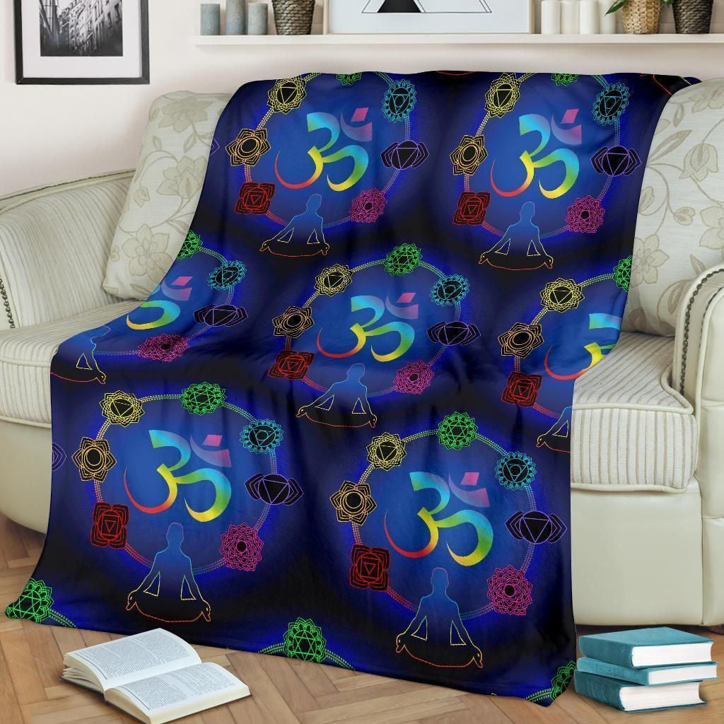 Chakra Zen Yoga Om Soft Fleece Blanket