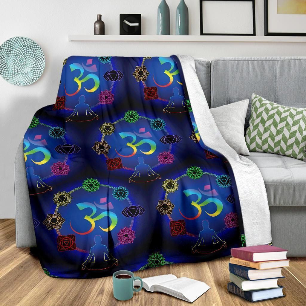 Chakra Zen Yoga Om Soft Fleece Blanket