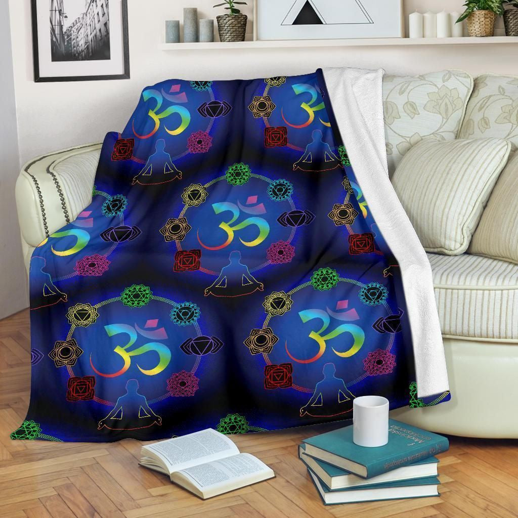 Chakra Zen Yoga Om Soft Fleece Blanket