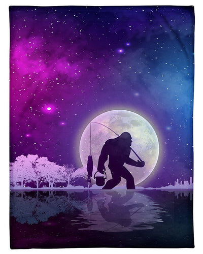 Magical Design Bigfoot Go Fishing Great Gift For Bigfoot Fans Fleece Blanket