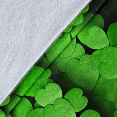 Funny Gift For St Patrick's Day Clover Leaves Fleece Blanket