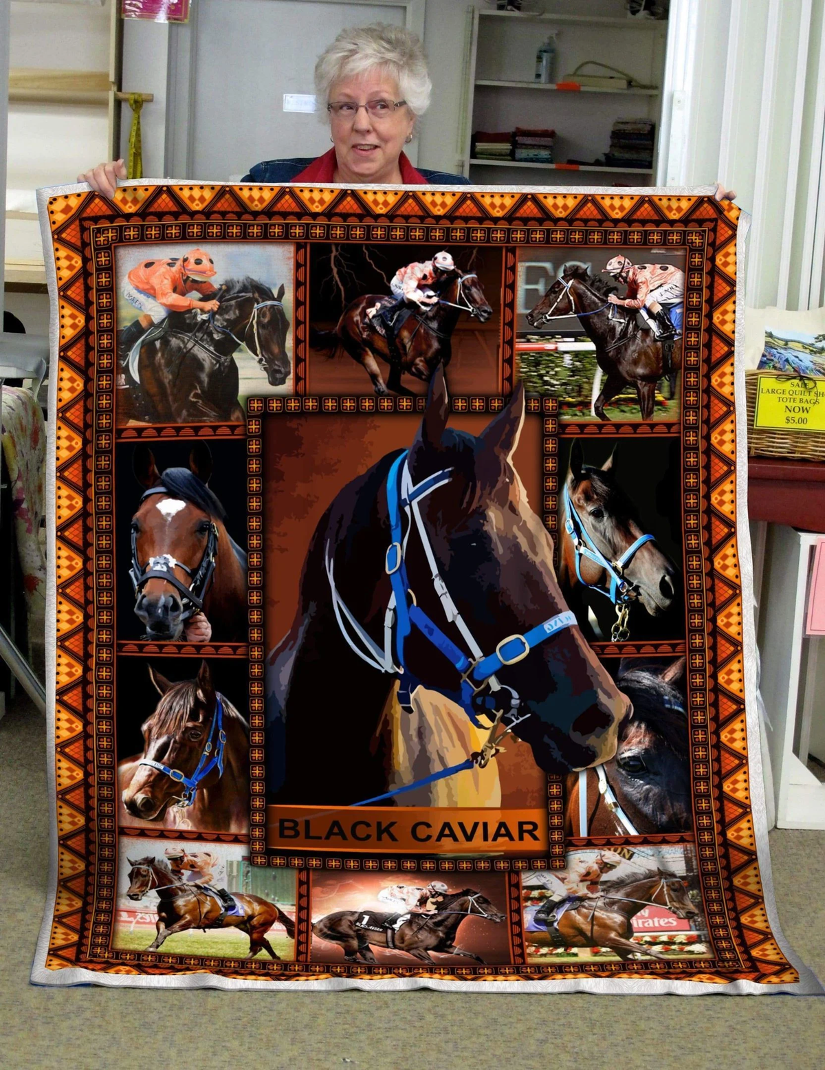 Pemola Black Caviar Horse Fleece Blanket Gift For Boy