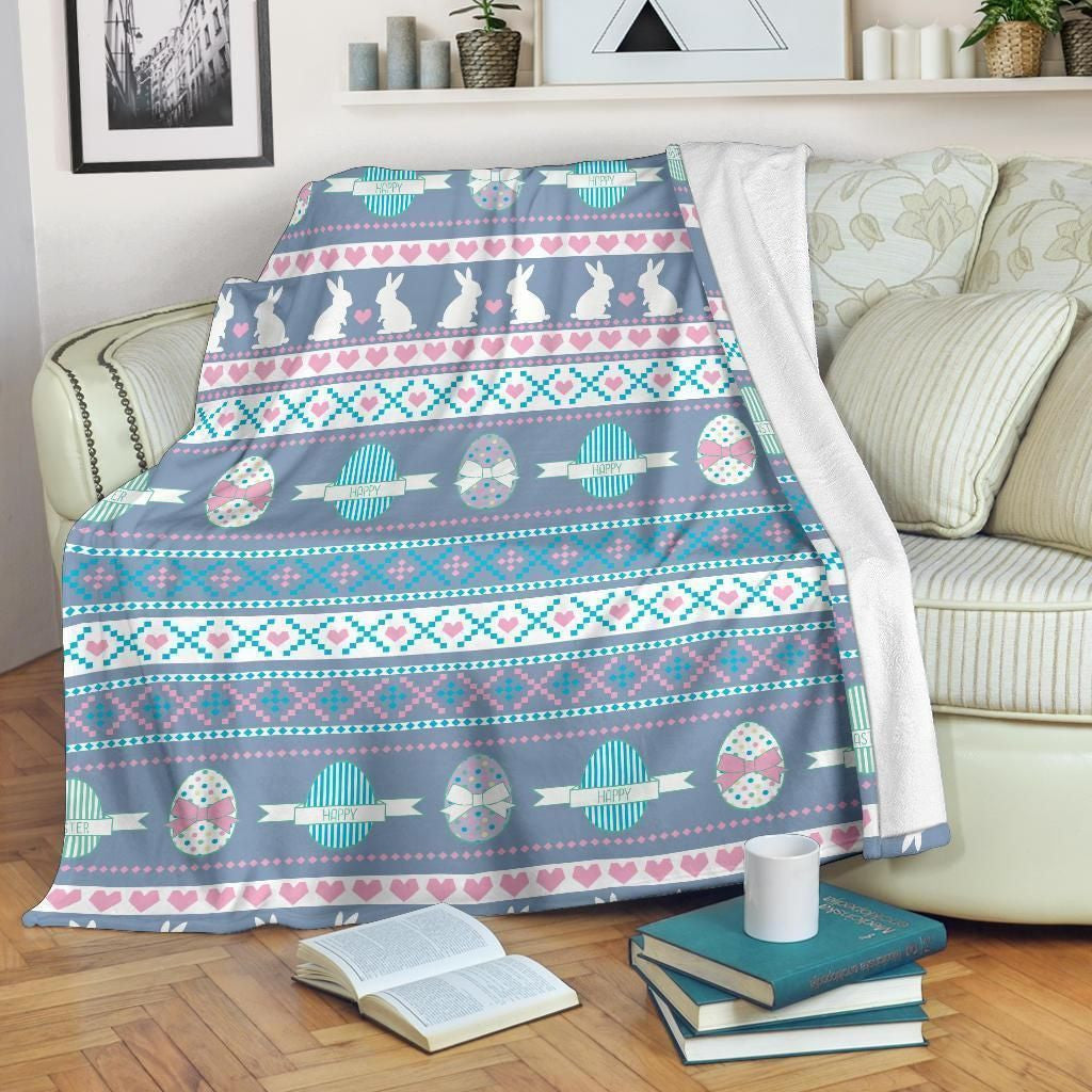 Easter Eggs Into The World Pattern Print Design Fleece Blanket