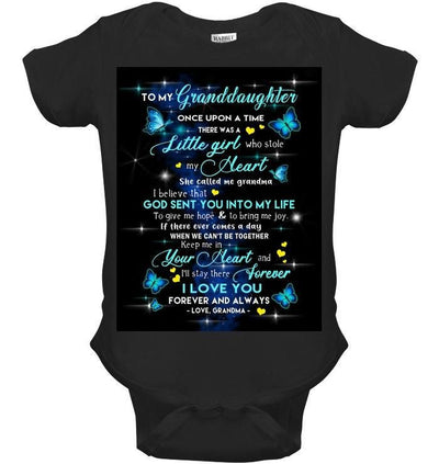 Grandma To My Granddaughter I'll Stay There Forever Fleece Blanket Baby Onesie