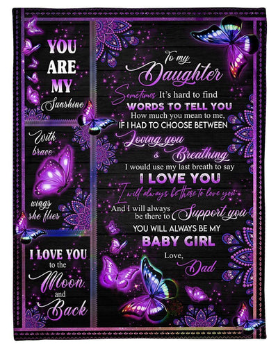 To My Daughter I Would Use My Last Breath To Say I Love You Fleece Blanket