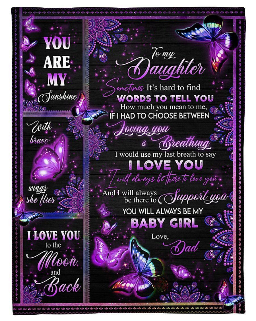 To My Daughter I Would Use My Last Breath To Say I Love You Fleece Blanket