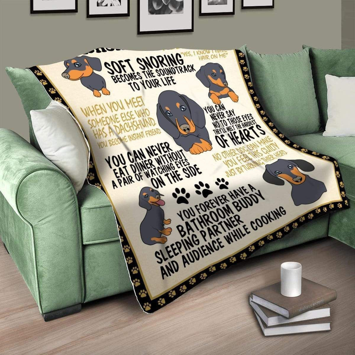 Sleeping Partner Adience While Cooking Dachshund Fleece Blanket Gift For Dog Lovers