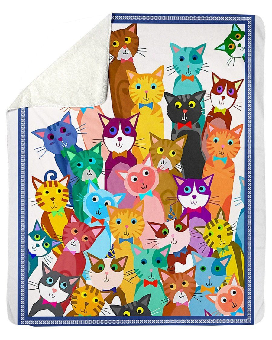 Lovely Cats Multi Design Gifts For Cat Lovers Fleece Blanket