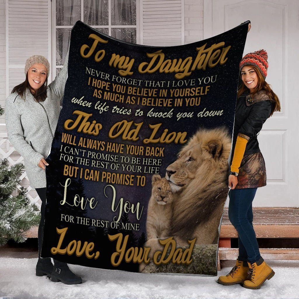 To My Daughter Never Forget That I Love You Lion Fleece Blanket