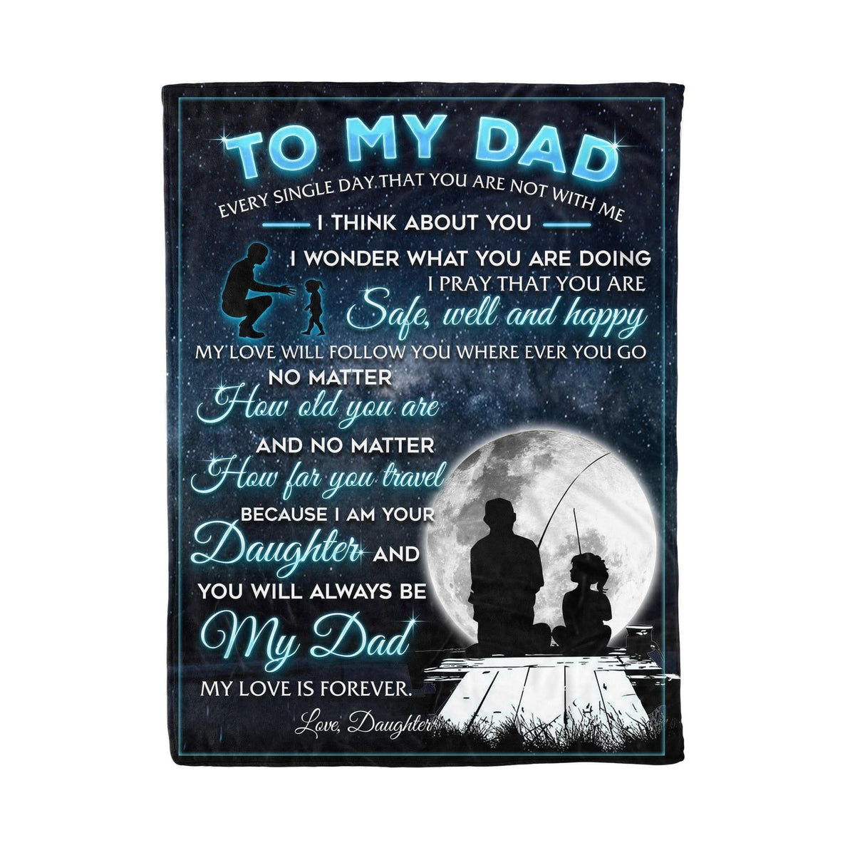 Safe Well And Happy Fleece Blanket Gift For Fishing Dad
