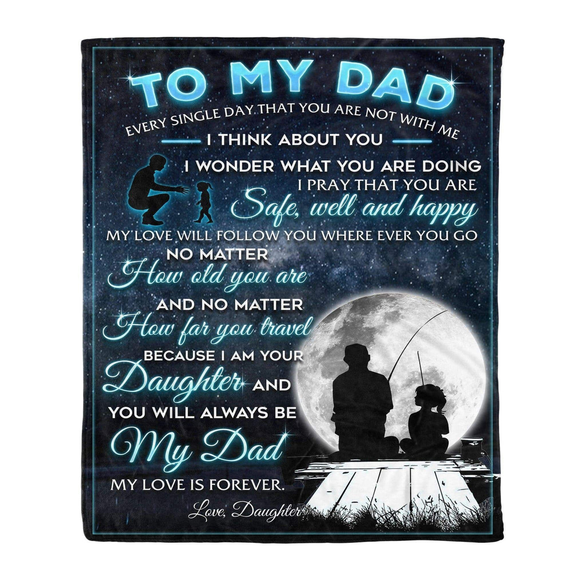 Safe Well And Happy Fleece Blanket Gift For Fishing Dad