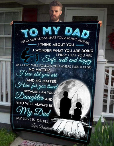 Safe Well And Happy Fleece Blanket Gift For Fishing Dad