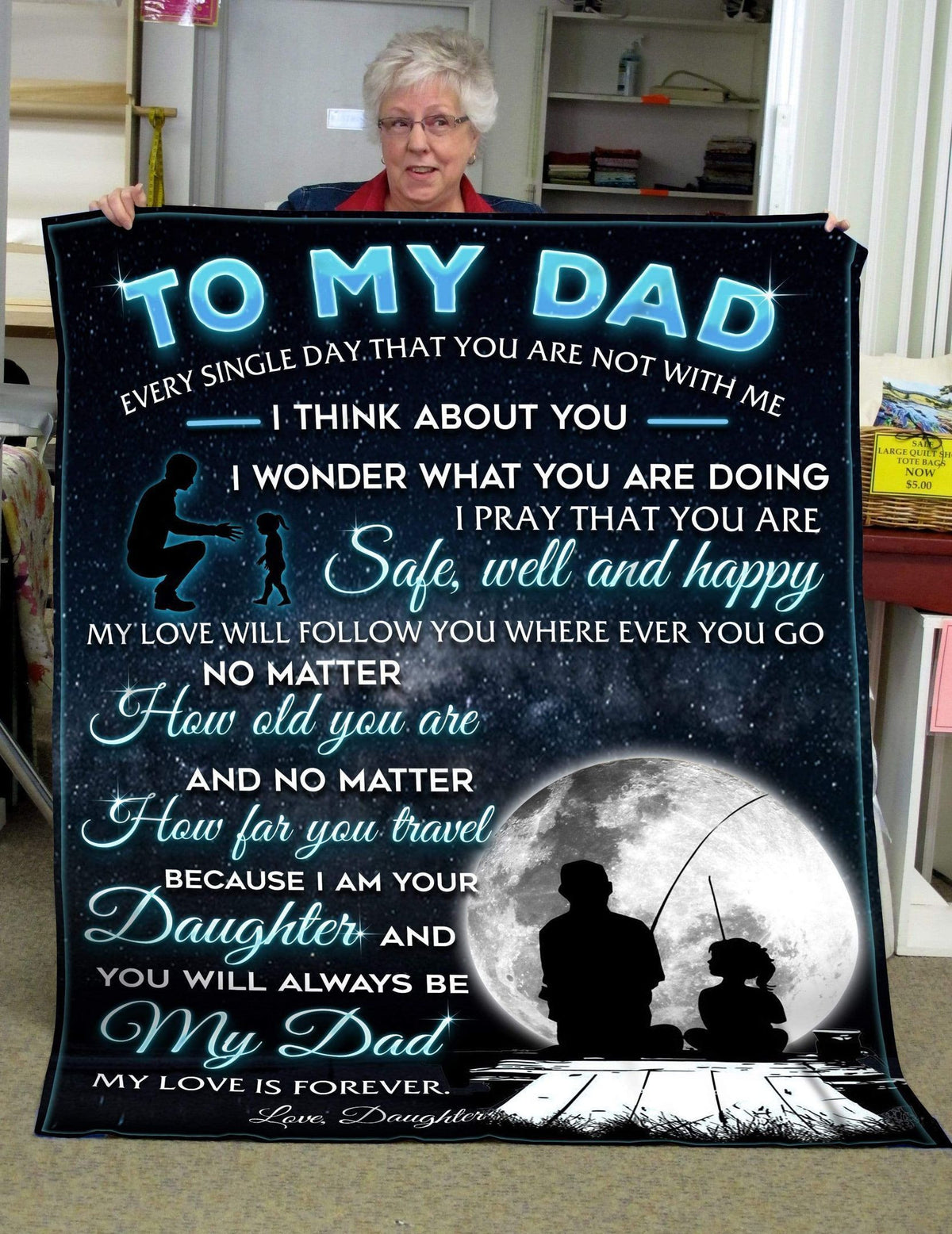 Safe Well And Happy Fleece Blanket Gift For Fishing Dad