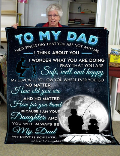 Safe Well And Happy Fleece Blanket Gift For Fishing Dad