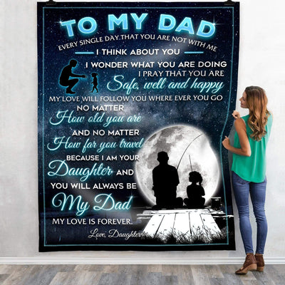 Safe Well And Happy Fleece Blanket Gift For Fishing Dad