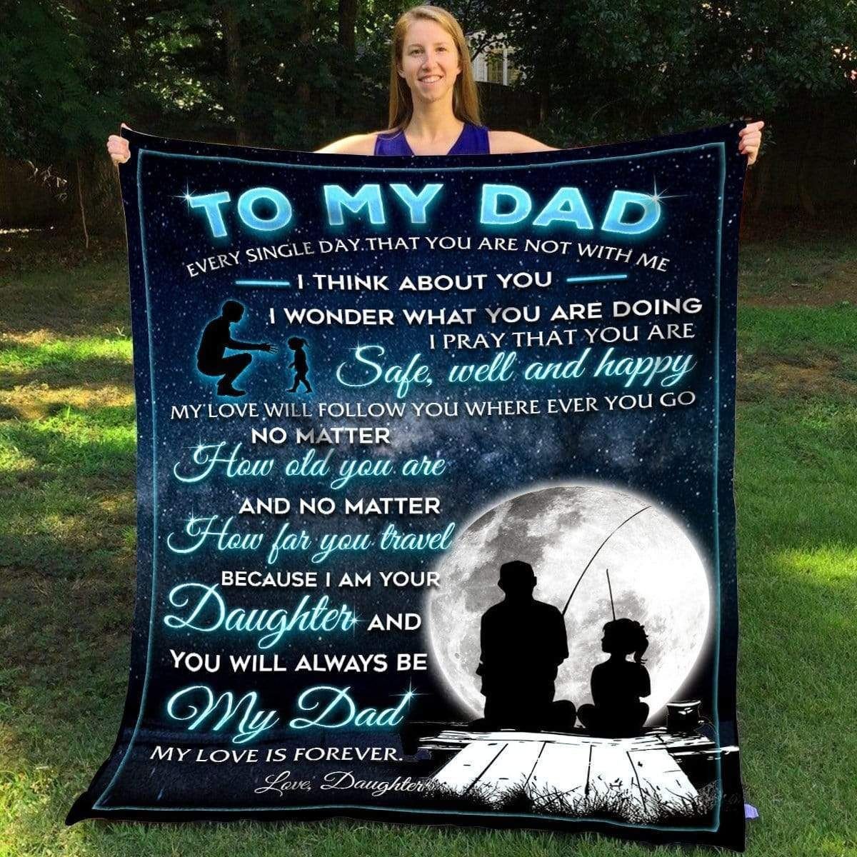 Safe Well And Happy Fleece Blanket Gift For Fishing Dad