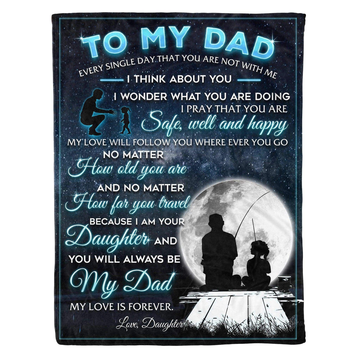 Safe Well And Happy Fleece Blanket Gift For Fishing Dad