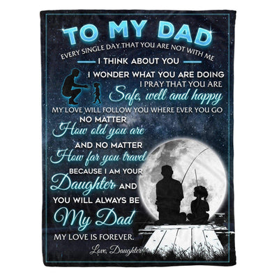 Safe Well And Happy Fleece Blanket Gift For Fishing Dad