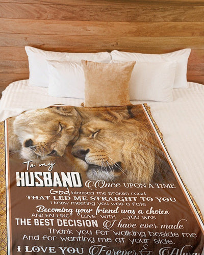 Lion To My Husband Love You Forever And Always Fleece Blanket