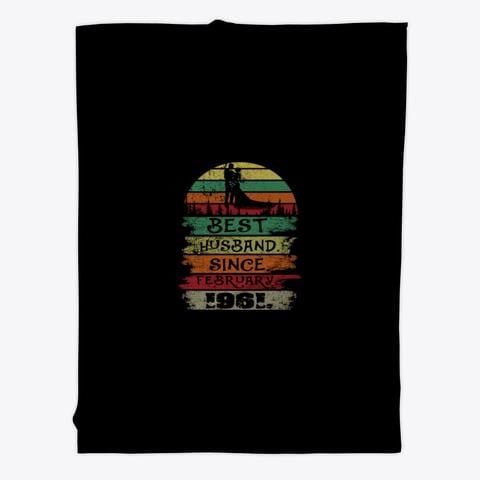 Best Husband Since February 1961 Anniversary Gift Fleece Blanket
