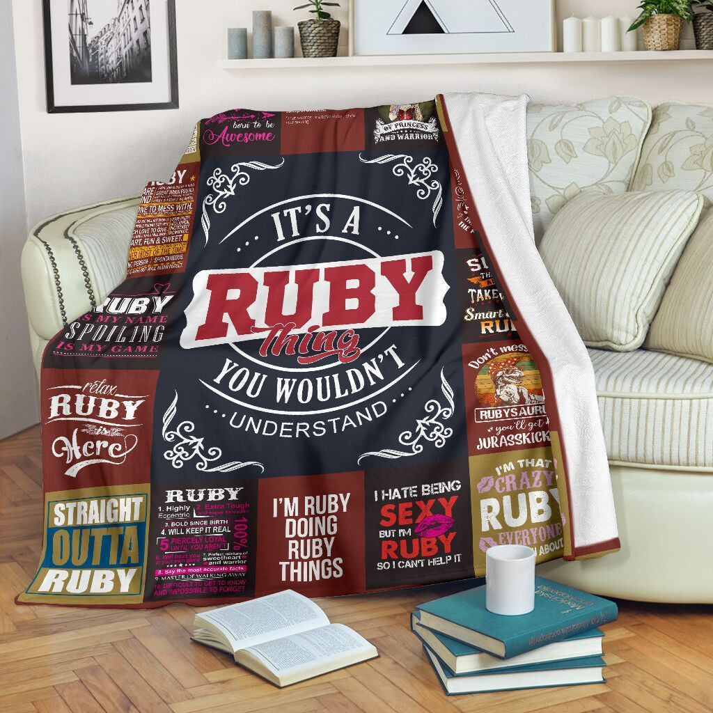 Ruby Things You Wouldn't Understand Fleece Blanket Customized Name Fleece Blanket