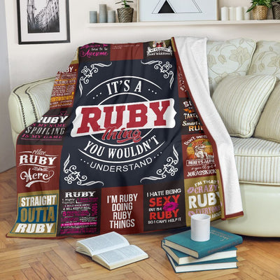 Ruby Things You Wouldn't Understand Fleece Blanket Customized Name Fleece Blanket