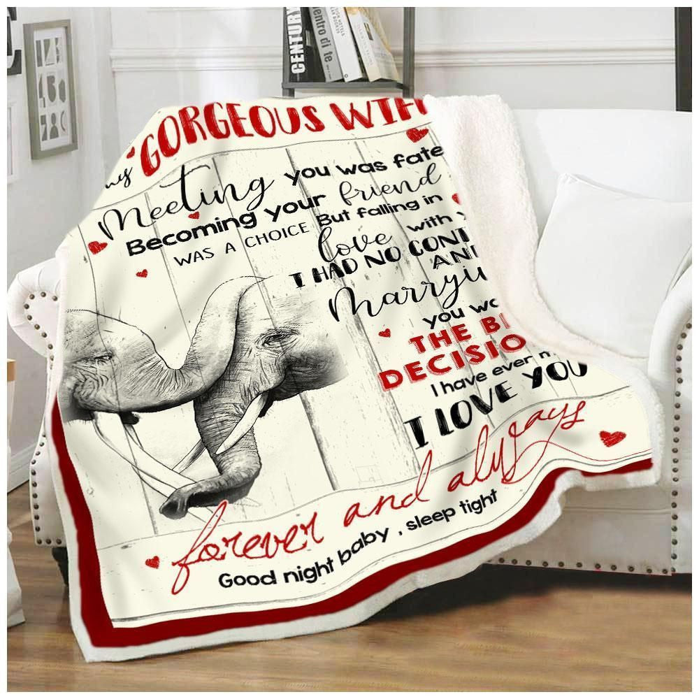 Elephant Blanket Gift For Gorgeous Wife Meeting You Was Fate
