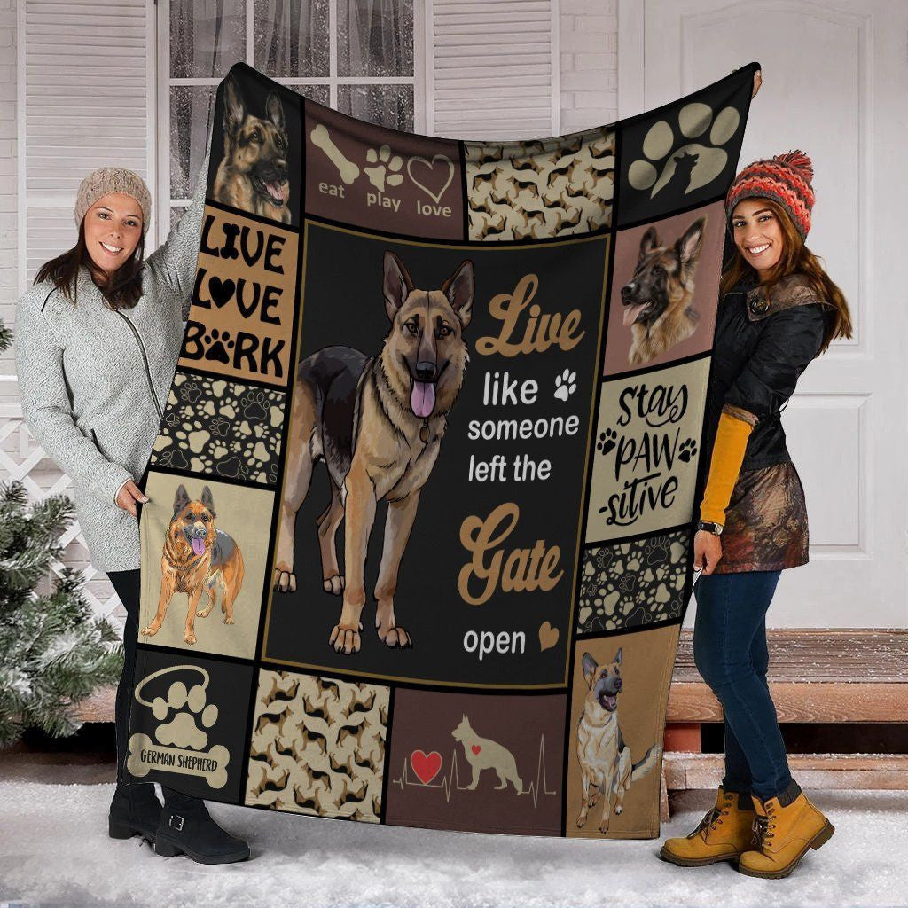 Live Like Someone German Shepherd Dog Fleece Blanket