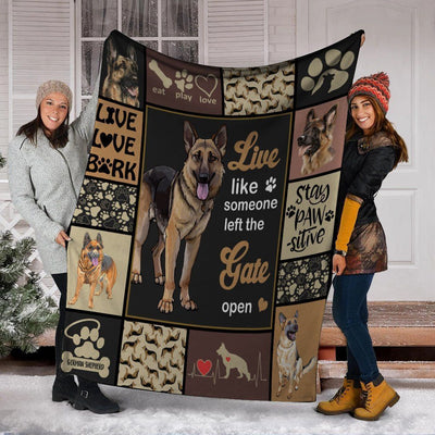 Live Like Someone German Shepherd Dog Fleece Blanket