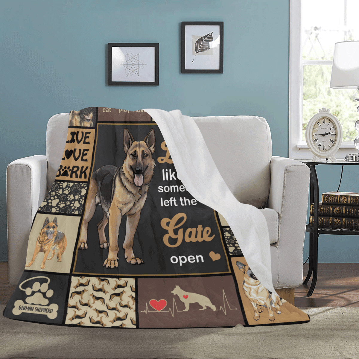 Live Like Someone German Shepherd Dog Fleece Blanket