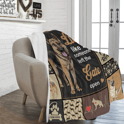 Live Like Someone German Shepherd Dog Fleece Blanket