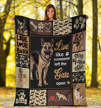 Live Like Someone German Shepherd Dog Fleece Blanket