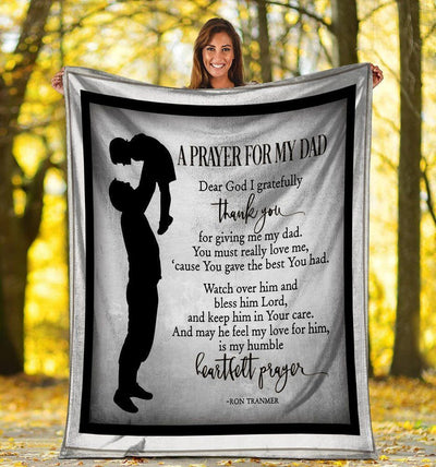 A Prayer For My Dad Dear God Fleece Blanket