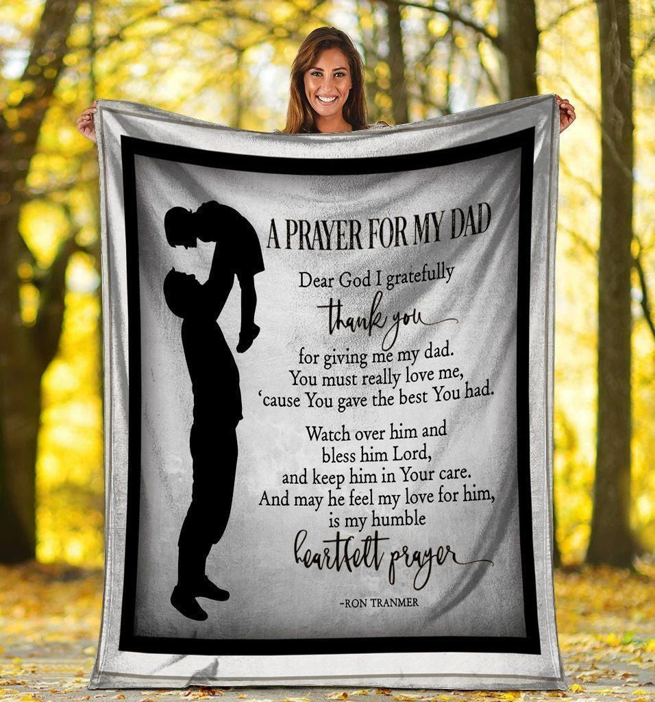 A Prayer For My Dad Dear God Fleece Blanket