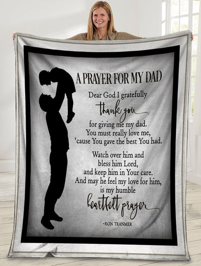A Prayer For My Dad Dear God Fleece Blanket