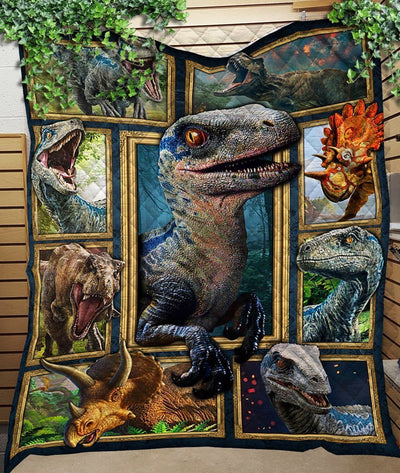 3D Dinosaur Wildlife World Quilt Blanket