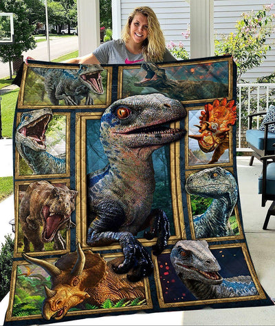 3D Dinosaur Wildlife World Quilt Blanket