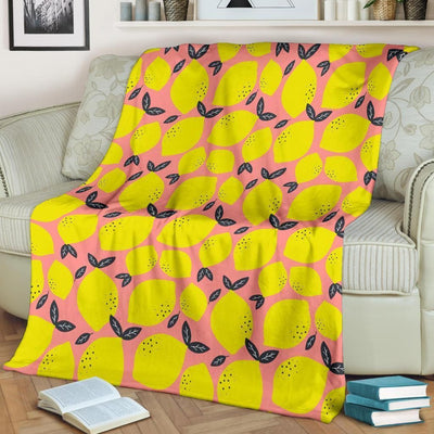 Sour Lemon Pattern Print Design Fleece Blanket